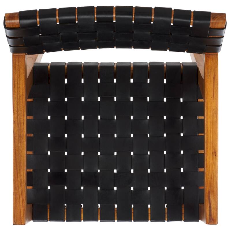 SAFAVIEH Gerda Woven Leather Dining Room Chair - 22.1" W x 20.9" L x 31.9" H - 22Wx21Dx32H