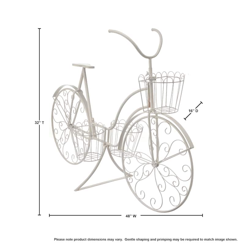 48" Metal Garden Bicicle With Planters
