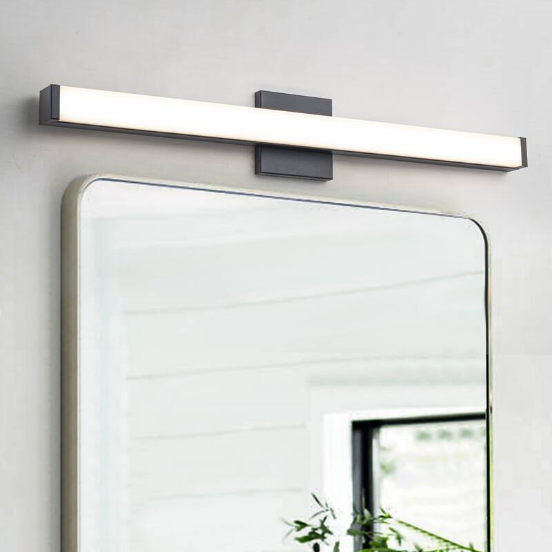 C Cattleya LED Vanity Bar Light Indoor Wall Sconce with Acrylic Shade - 29.75-inch - Matte-Black
