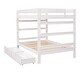 preview thumbnail 4 of 7, Modern Twin over Twin Solid Wooden Bunk Bed with 2 Drawers and Full-length Guardrail, Can Separated into Two Full-size Beds