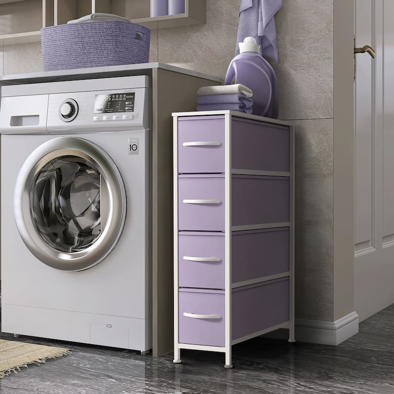 Narrow Dresser Tower with 4 Drawers - Vertical Storage for Bedroom