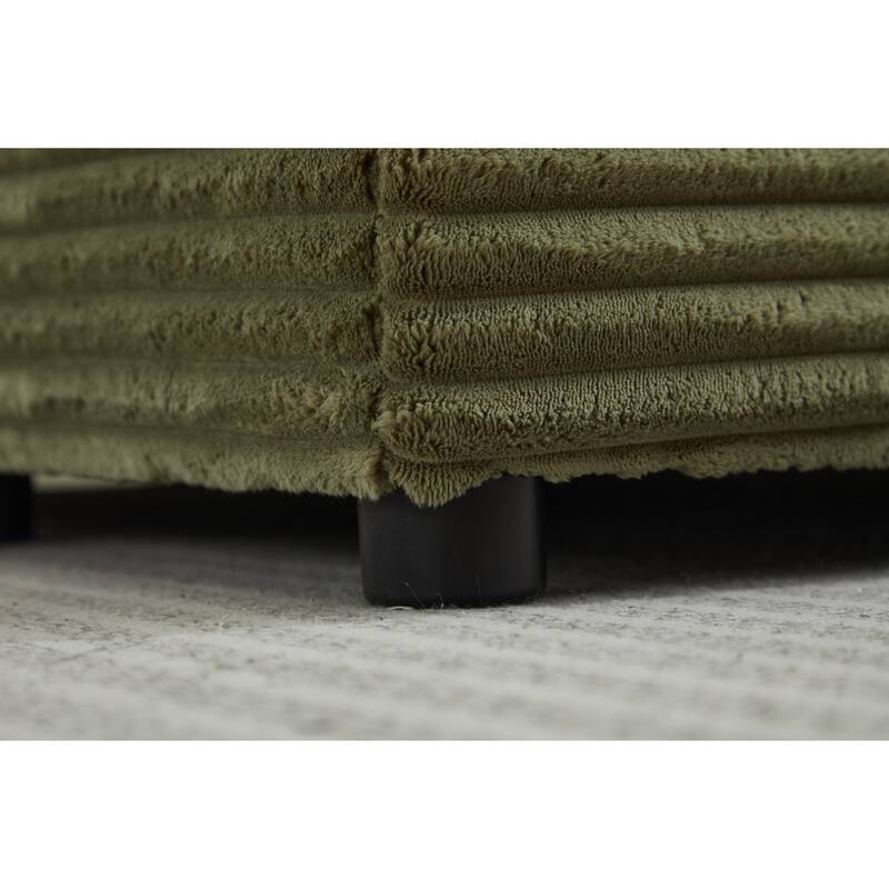 82" Corduroy 2-Piece Sectional Sofa with Slipcovers & 2 Pillows