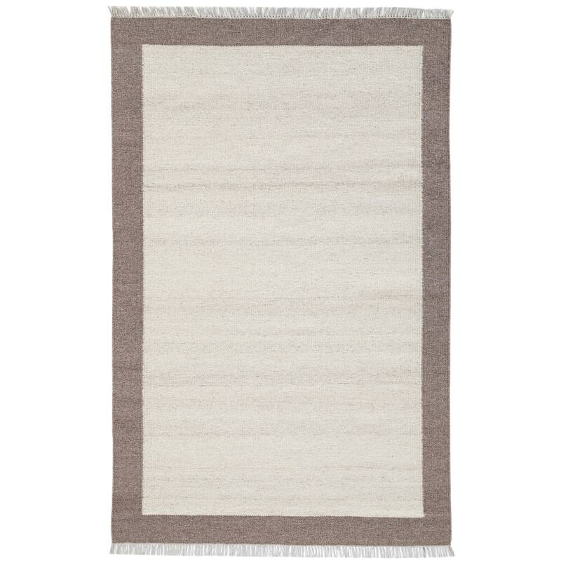 Terra by Obeetee Nu Maison Soft Border Rug - Straw Stripe - 8' x 10'