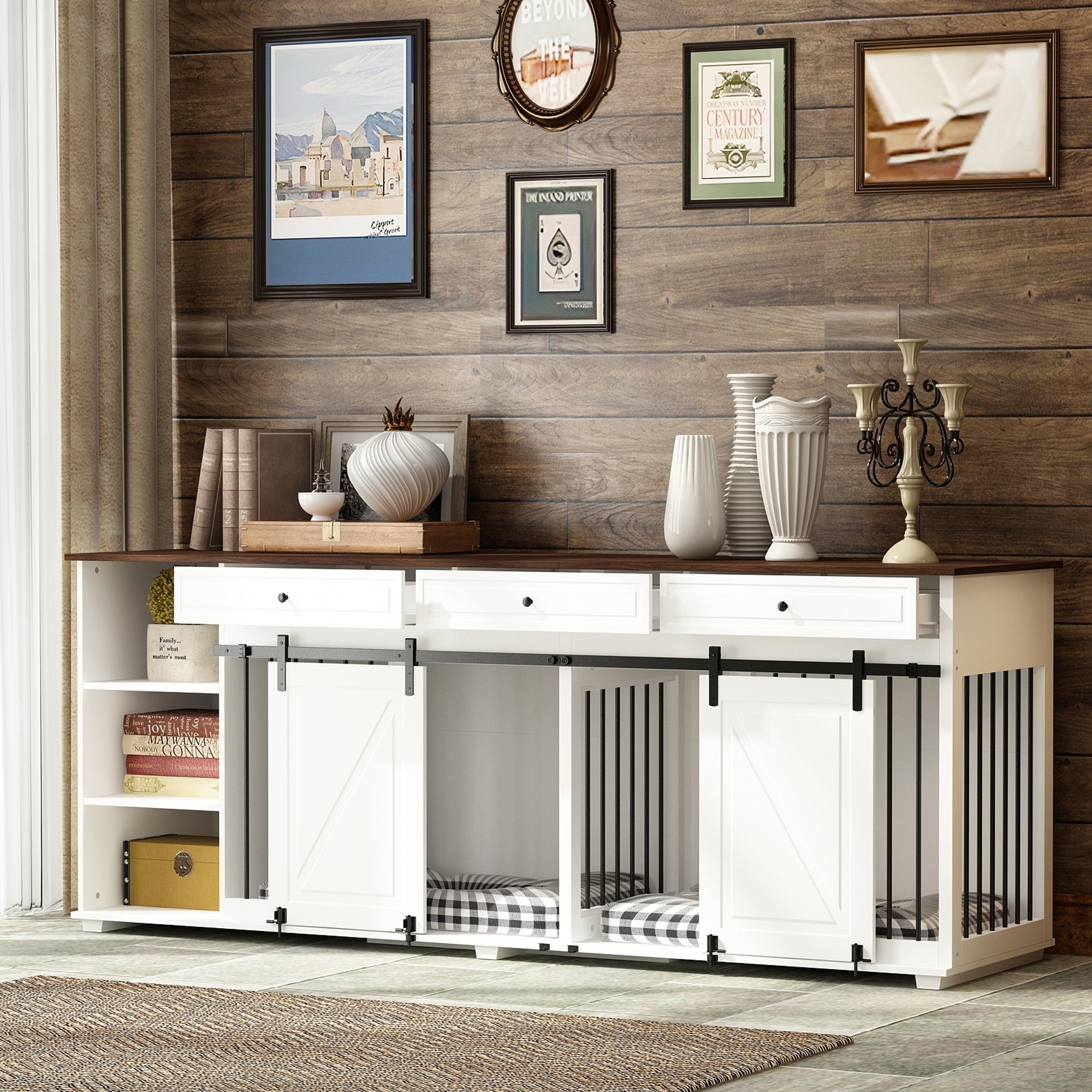 Dog kennel console table deals