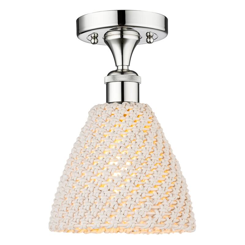 Innovations Lighting 616-1F-10-8 Bristol Natural Semi-Flush Bristol - Polished Chrome / Natural