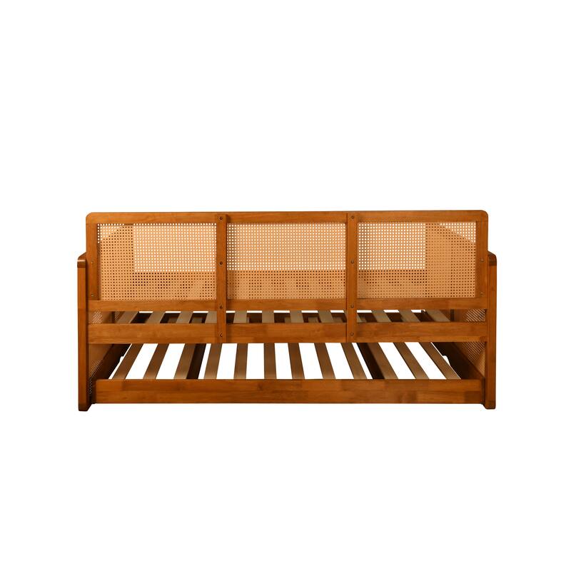 Somette Abaco Daybed Frame with Pop Up in Honey Finish (Mattresses Not Included)