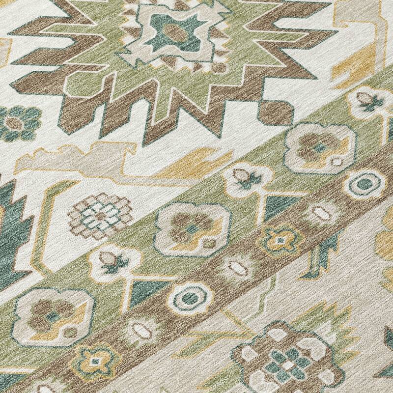 Machine Washable Indoor/ Outdoor Traditional Aspen Chantille Rug