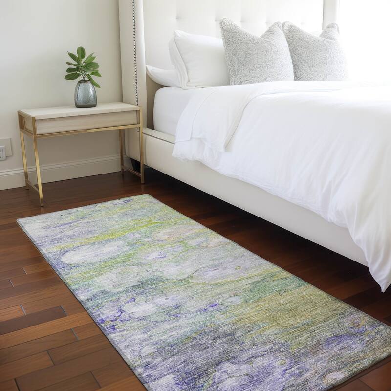 Machine Washable Indoor/ Outdoor Chantille Modern Abstract Rug - Aloe - 2'3" x 7'6"