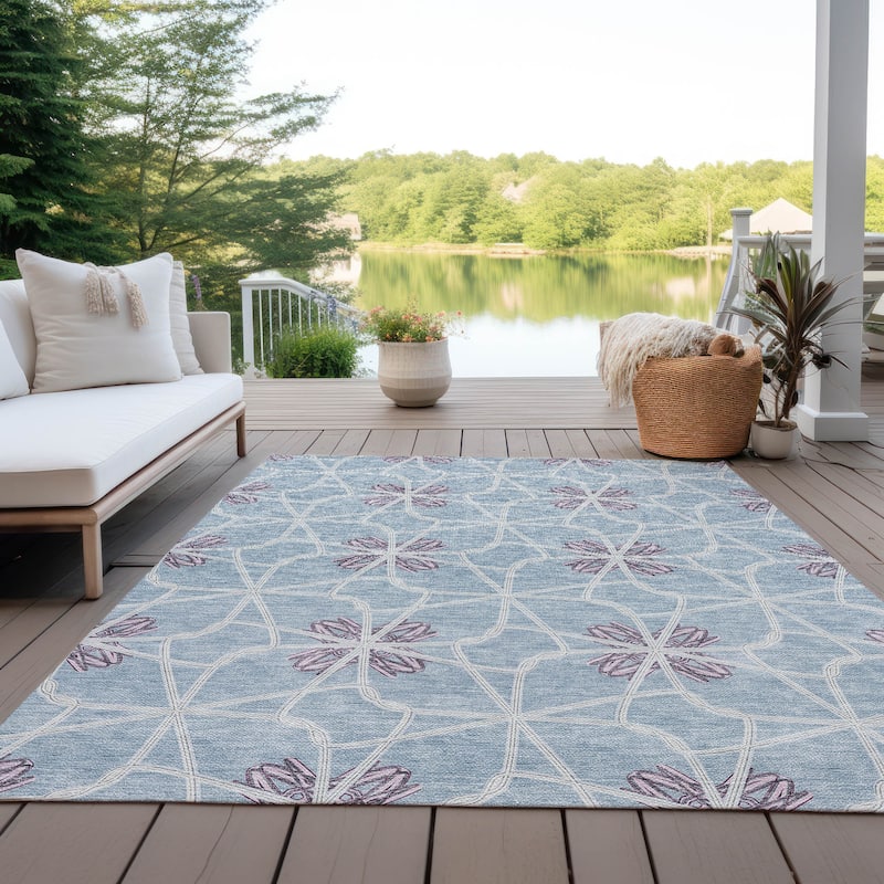 Machine Washable Indoor/ Outdoor Chantille Contempoary Whimsy Rug