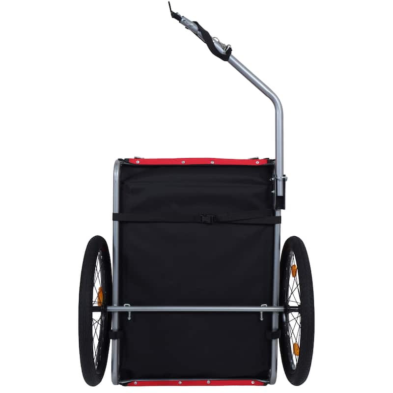 Large Folding Bike Trailer For Dogs - 66lb Capacity All-Terrain Pet Carrier, Durable Steel Frame For Cycling