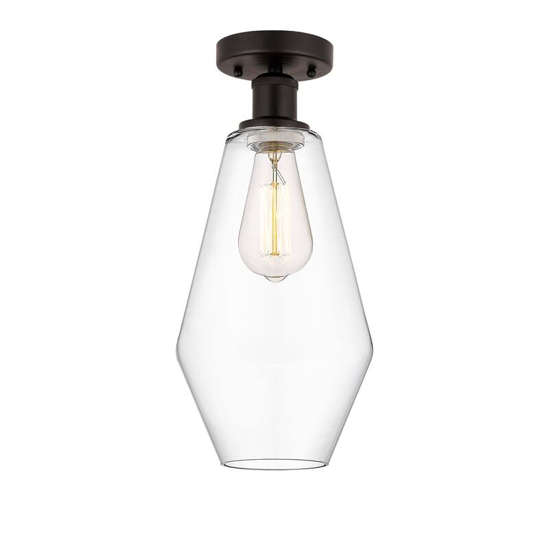 Innovations Lighting Cindyrella - 1 Light 7" Semi-Flush Mount - Clear/Oil Rubbed Bronze