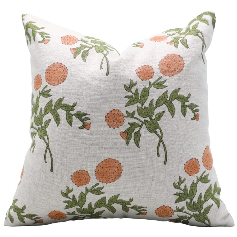 Linen Bohemian Block print pillow Cover - Gulab