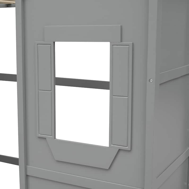 Castle Style Twin Solid Pine Loft Bed