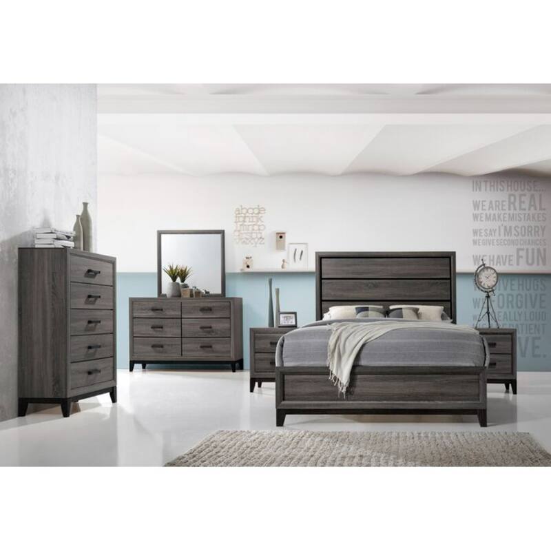 Sierra Contemporary Style 4PC/5PC Bedroom Set Made with Wood