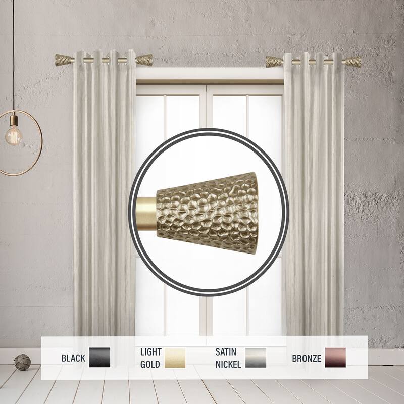 InStyleDesign Emil 1" Side Curtain Rod 12-20 inch long (Set of 2) - 12 to 20 inches - Light Gold