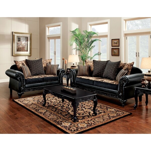 Brown faux leather shop sofa set