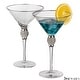 preview thumbnail 21 of 23, Premium Clear Stem Crystal Martini Glasses with Rim and Diamond-like Rhinestones, Elegant 10oz Glassware Set for Cosmopolitan Silver - 2 Piece