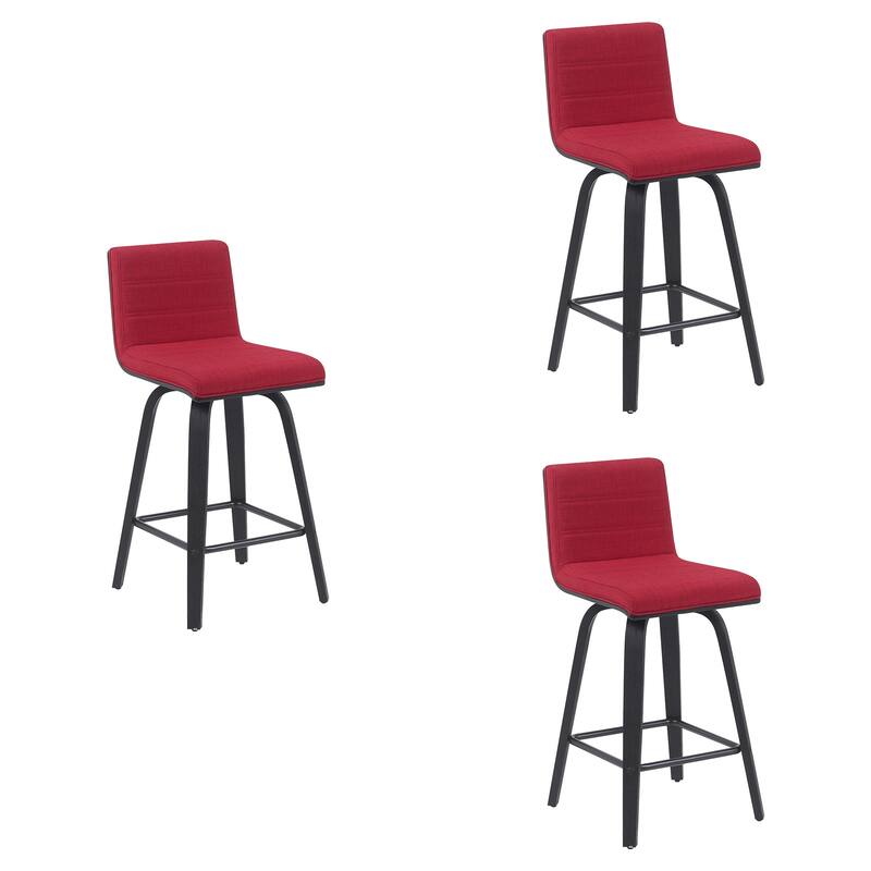 Skara Mid-Century Swivel Counter Stool, Upholstered Counter Height Chair with Bentwood Legs