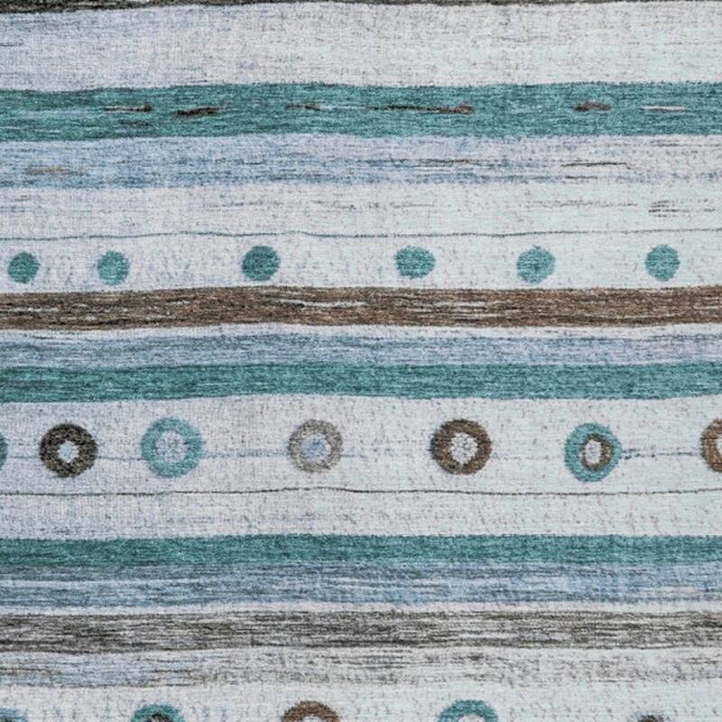 HomeRoots Striped Transitional Rectangle Outdoor Rug