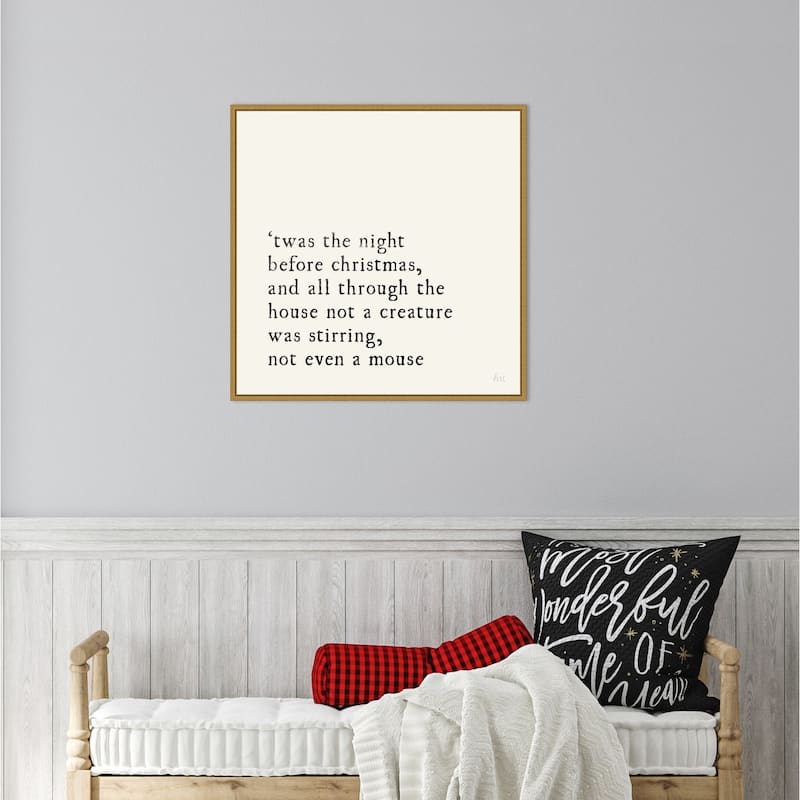 Simple Christmas I Cream by Laura Marshall Framed Canvas Wall Art