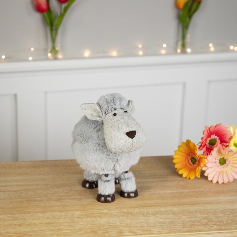 Bouncing Sheep Plush Easter Figure - 7.5" - Gray
