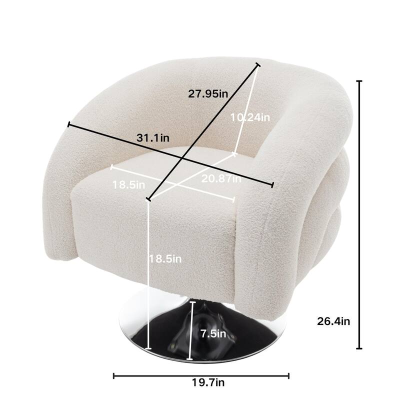 31.1" Upholstered Accent Chair with Swivel Base