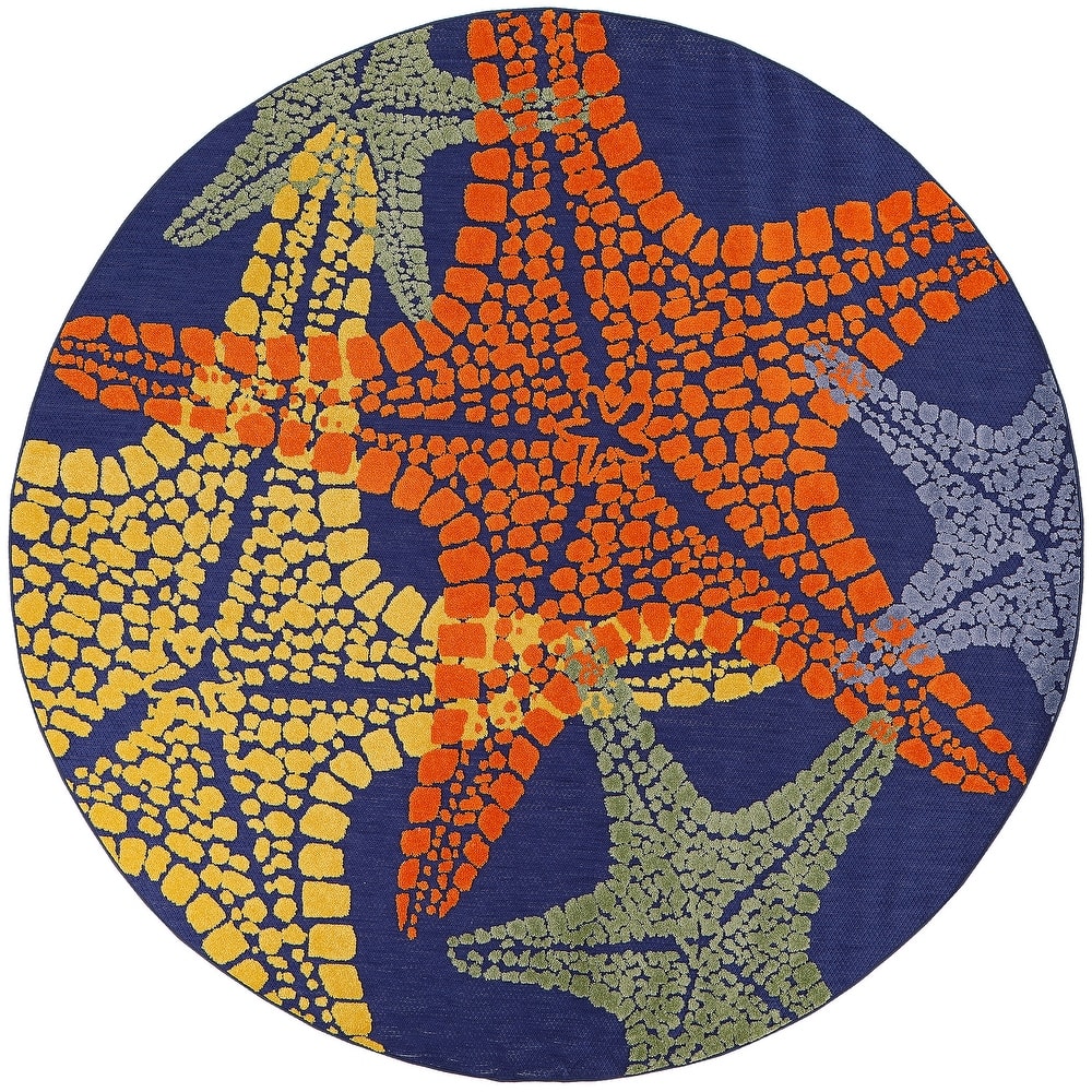 Aloha Coastal Starfish Beach Indoor/Outdoor Area Rug