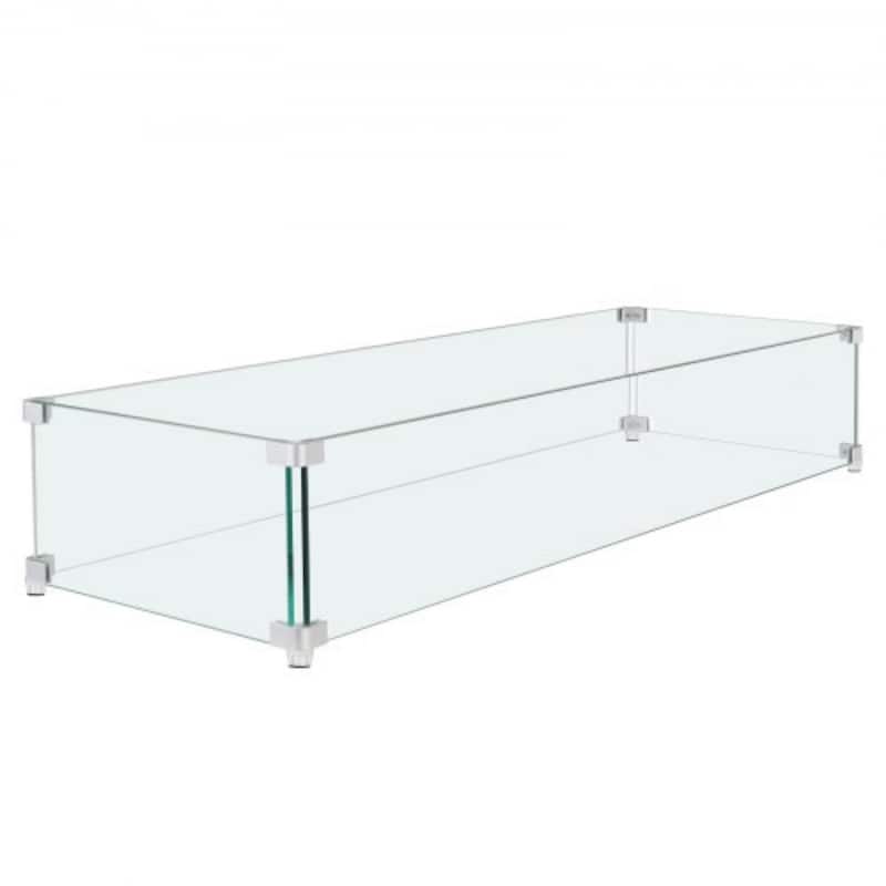 Tempered Glass Wind Guard for Rectangular Fire Pit Table