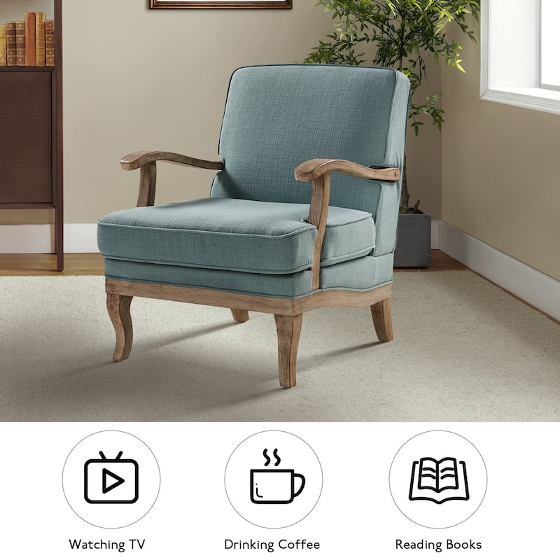 Rinaldo Farmhouse Polyester Armchair with Comfortable Backrest and Cushion by HULALA HOME