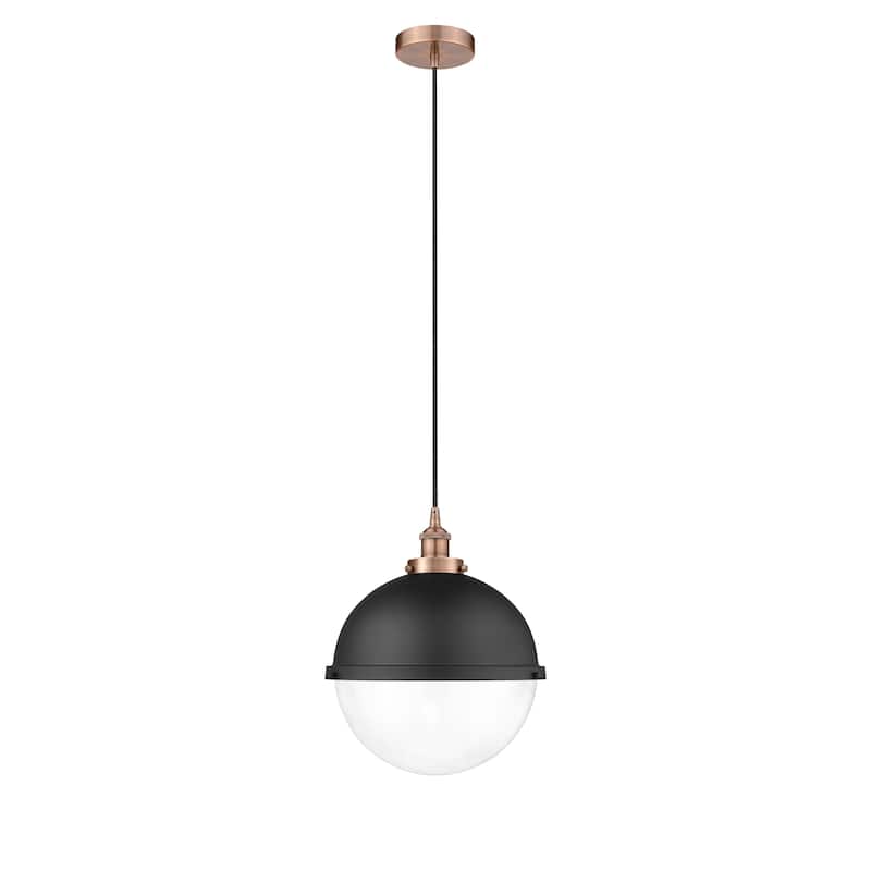 Innovations Lighting Hampden - 1 Light 13" Cord Hung Mini Pendant - Clear/Antique Copper