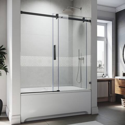 ELEGANT Frameless Bathtub Glass Door Clear with 60W x 62 H - 60"×62"