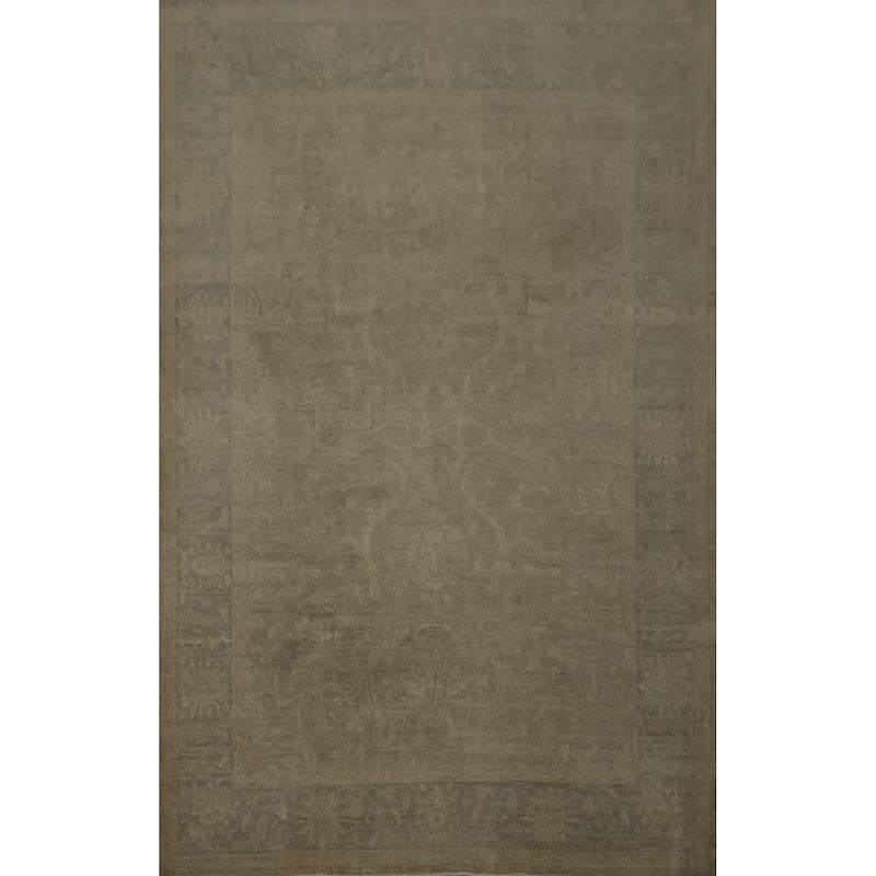 Hand Knotted Oriental 100% Wool Carpet Traditional Floral Brown Ziegler Area Rug - 11' 8'' X 9' 0''