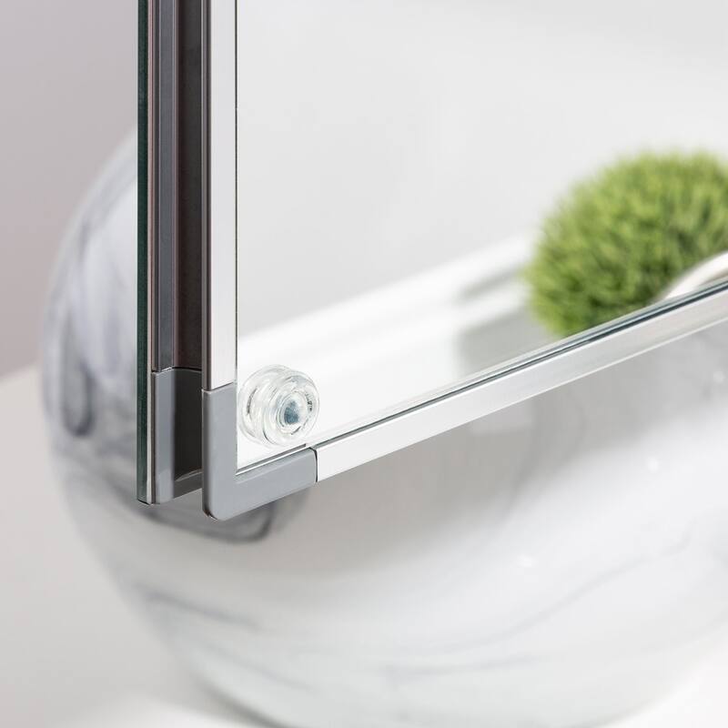 Rectangular Aluminum Recessed Mount/Surface Mount Medicine Cabinet with Mirror and Adjustable shelves