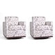preview thumbnail 126 of 154, Set of 2 Modern Swivel Accent Armchairs Upholstered Arm Chairs