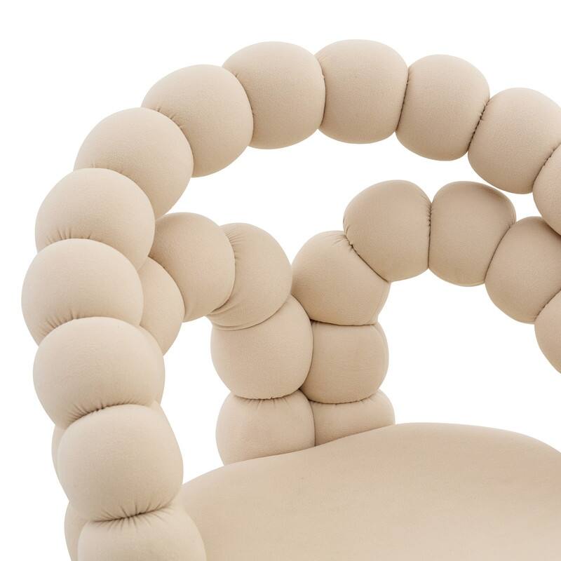 Velvet Bubble Chain Accent Chair with Gold Casters - Modern Sculptural Seating for Living Room & Office