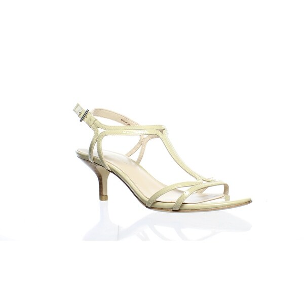 nude patent ankle strap heels