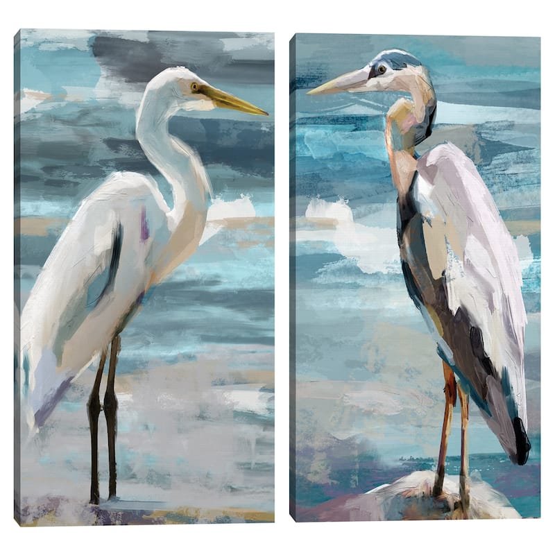 Sunday Egret, Sunday Heron by Studio Arts Canvas Art Prints