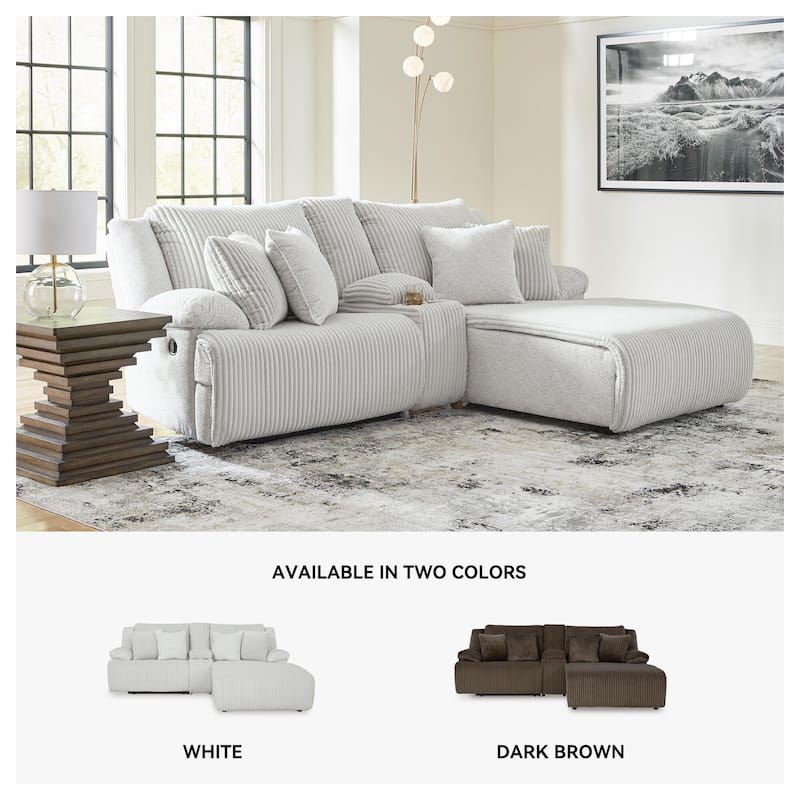 Signature Design by Ashley Top Tier 3-Piece Reclining Sectional with Chaise - 105"W x 74"D x 41"H