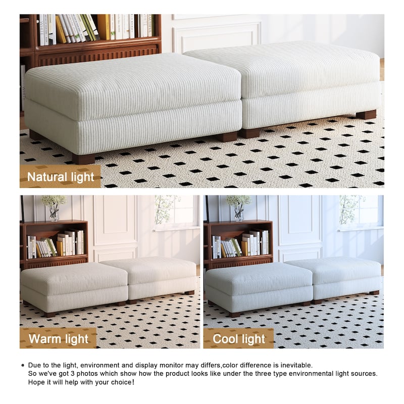 Modern Rectangular Ottoman Foot Rest Stool for Couch