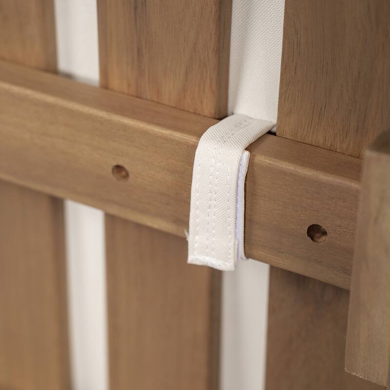 Roomfitters 4-Piece Acacia Wood Patio Furniture Set, Seating Conversation Set with 4-Inch Thick Cushions and Coffee Table