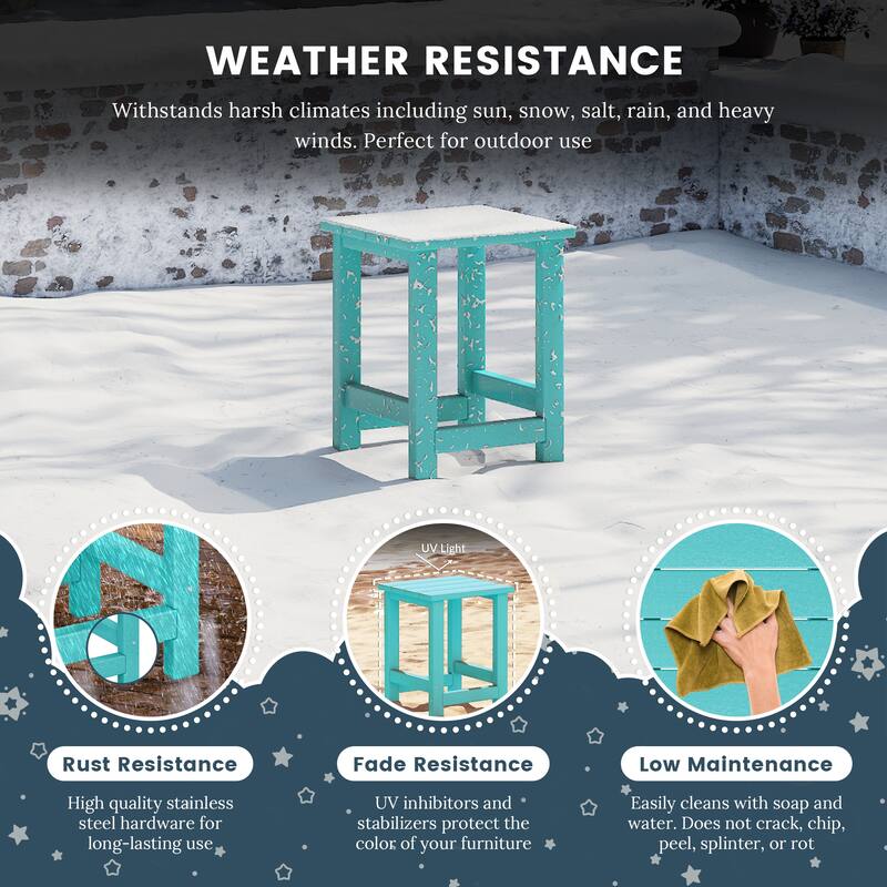 Laguna Kids Outdoor Poly Adirondack Chair with Side Table 3-Piece Set