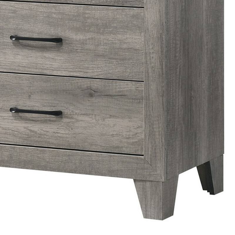 Isha 58 Inch Dresser, 6 Wide Drawers, Rustic Driftwood Gray Finish