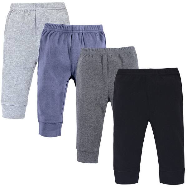 slide 1 of 1, Touched by Nature Baby Boy Organic Cotton Pants 4pk, Blue Gray 0-3 Months - Blue Gray