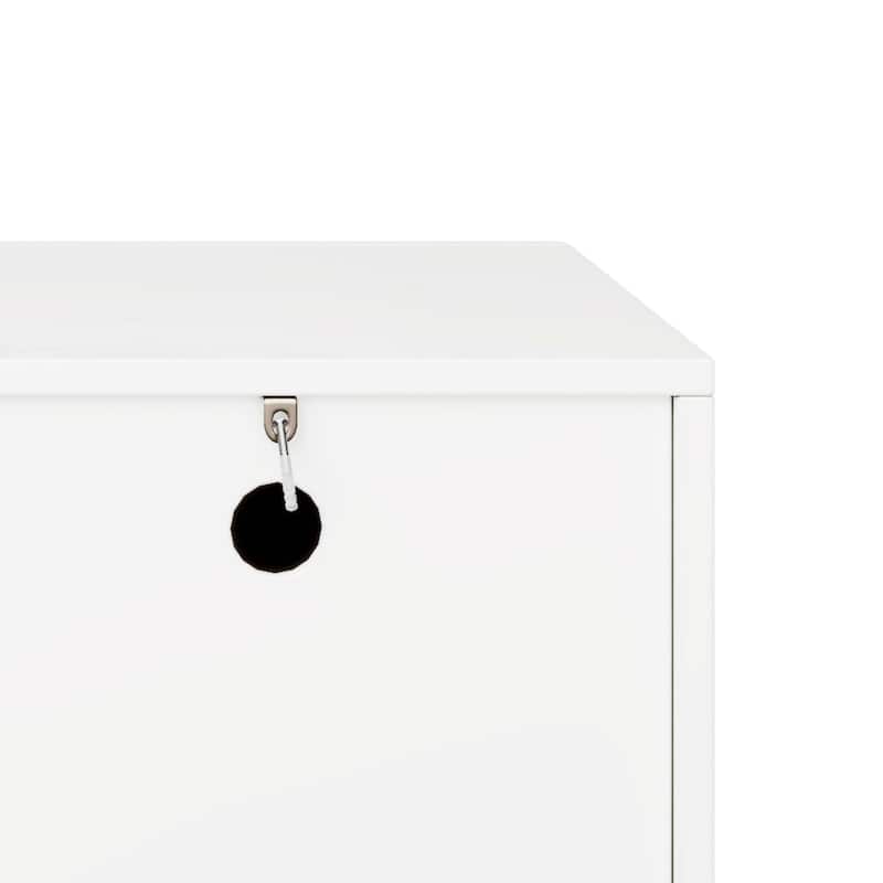 Stylish Thick Wavy Door TV Cabinet - Adjustable Shelves, TV Stand with 4 Cabinets for TVs Up to 75