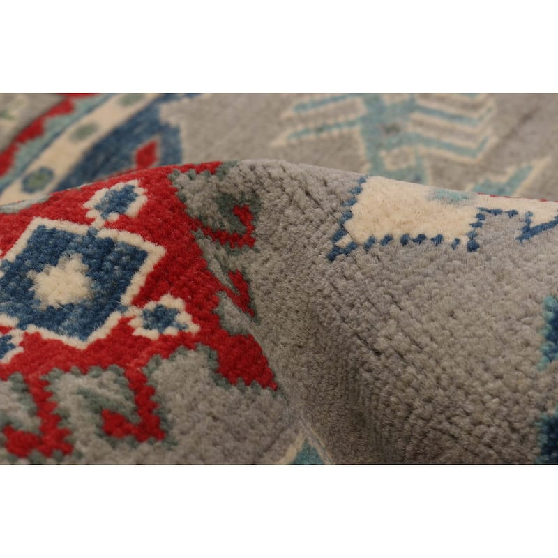 ECARPETGALLERY Hand-knotted Uzbek Ghazni Grey Wool Rug - 3'6 x 4'10