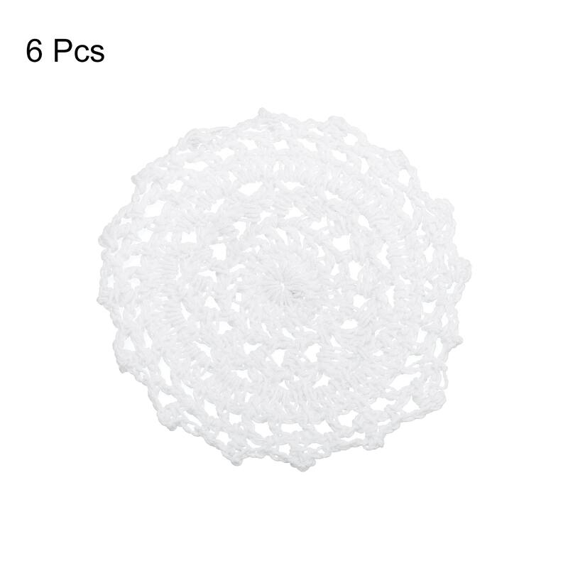 Fabric Coasters, 6pcs 4" - Cotton Woven Crochet Doilies with Floral - 100mm