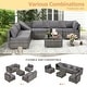 preview thumbnail 64 of 66, EROMMY 6/7 Piece Modular Outdoor Rattan Sofa Set, All-Weather Wicker Patio Furniture with Storage Table, Cushions & Pillows