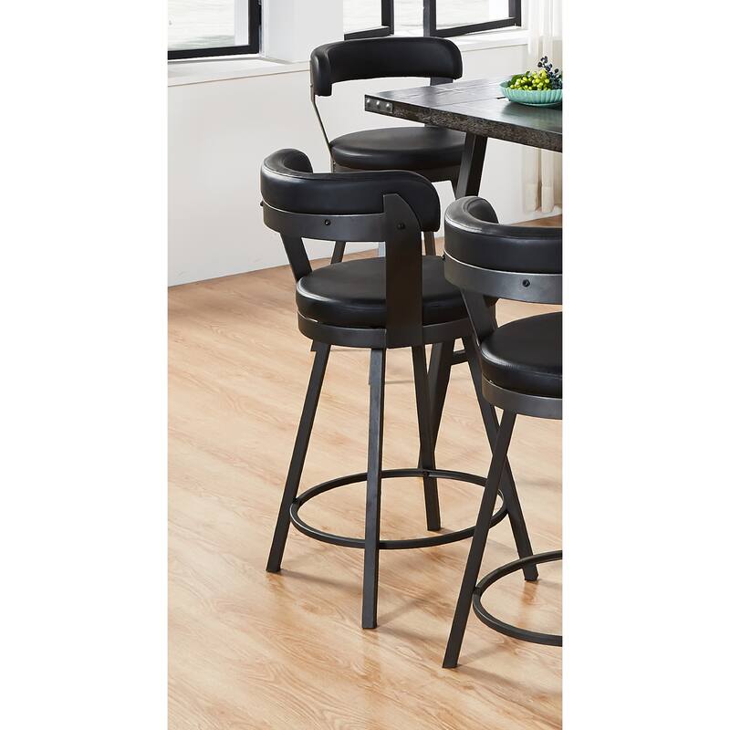 2pc Pub Height 360-degree Swivel Counter Height Chairs Bar Stool Padded Seats and Backs