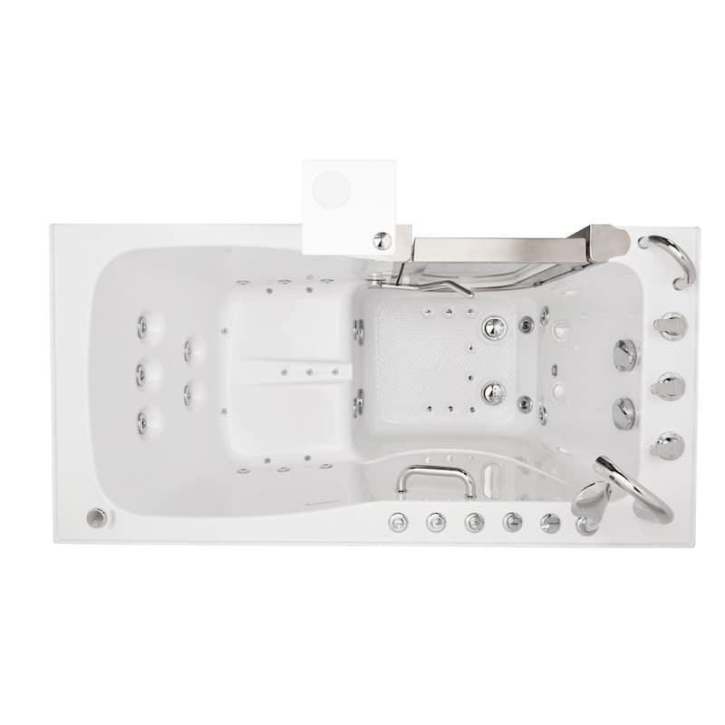Ella Ultimate 30x60 Acrylic Air & Hydro Massage + Independent Foot Massage Walk-In-tub, 5 Piece Fast Fill Faucet, Dual Drain
