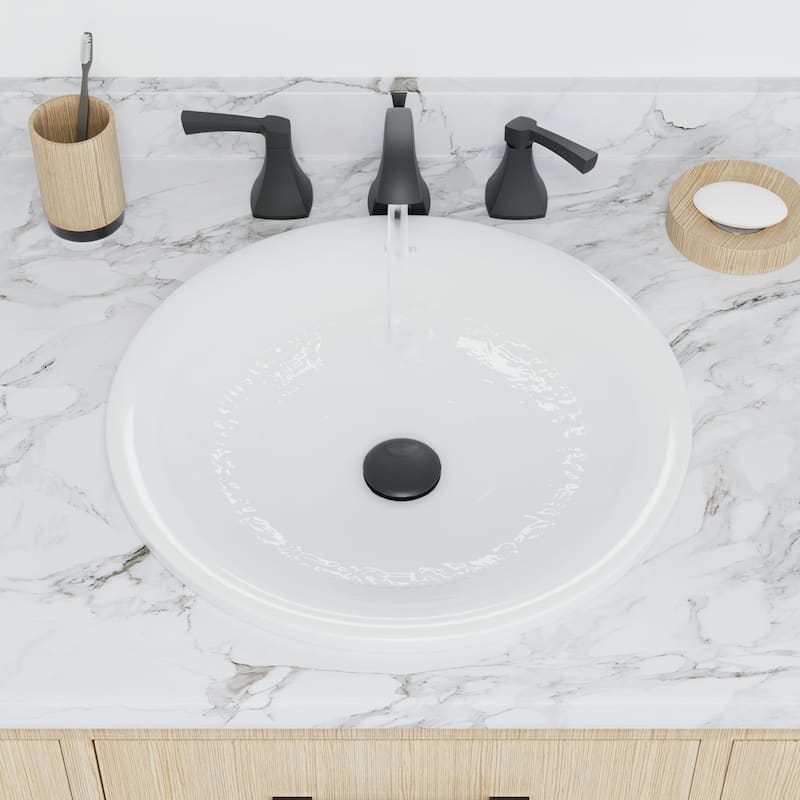 Karran Valera 18" Top Mount Vitreous China Bathroom Sink in White